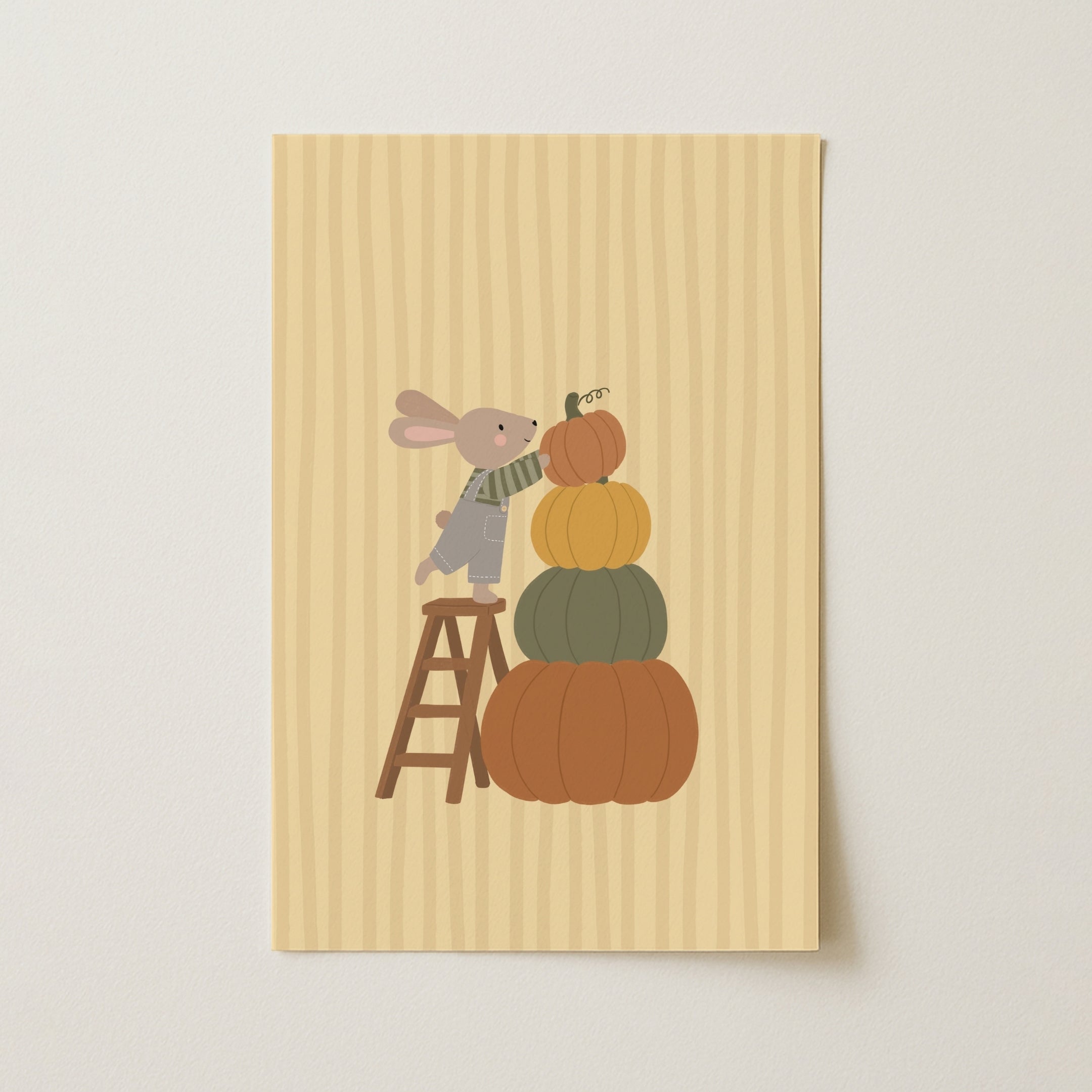 Bunny with Autumn Pumpkins – Nursery & Kids Wall Art