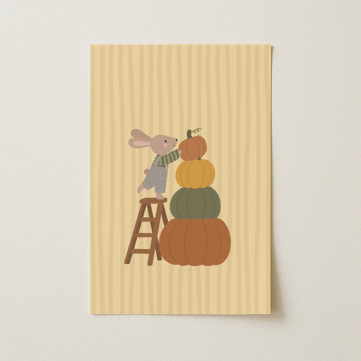 Bunny with Autumn Pumpkins – Nursery & Kids Wall Art