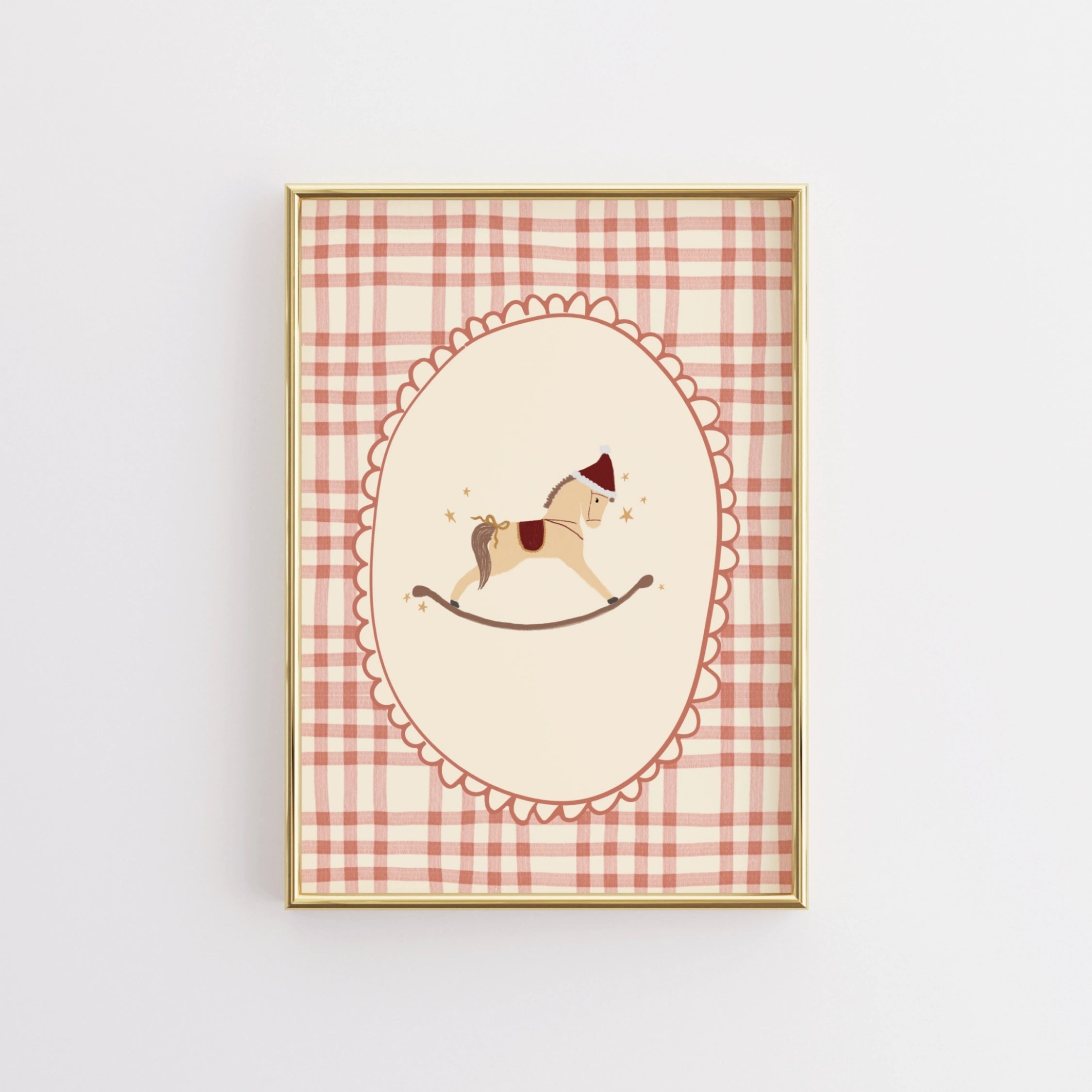 Rocking Horse Christmas Wall Art