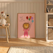 Dream Big Pink Lion – Nursery & Kids wall art