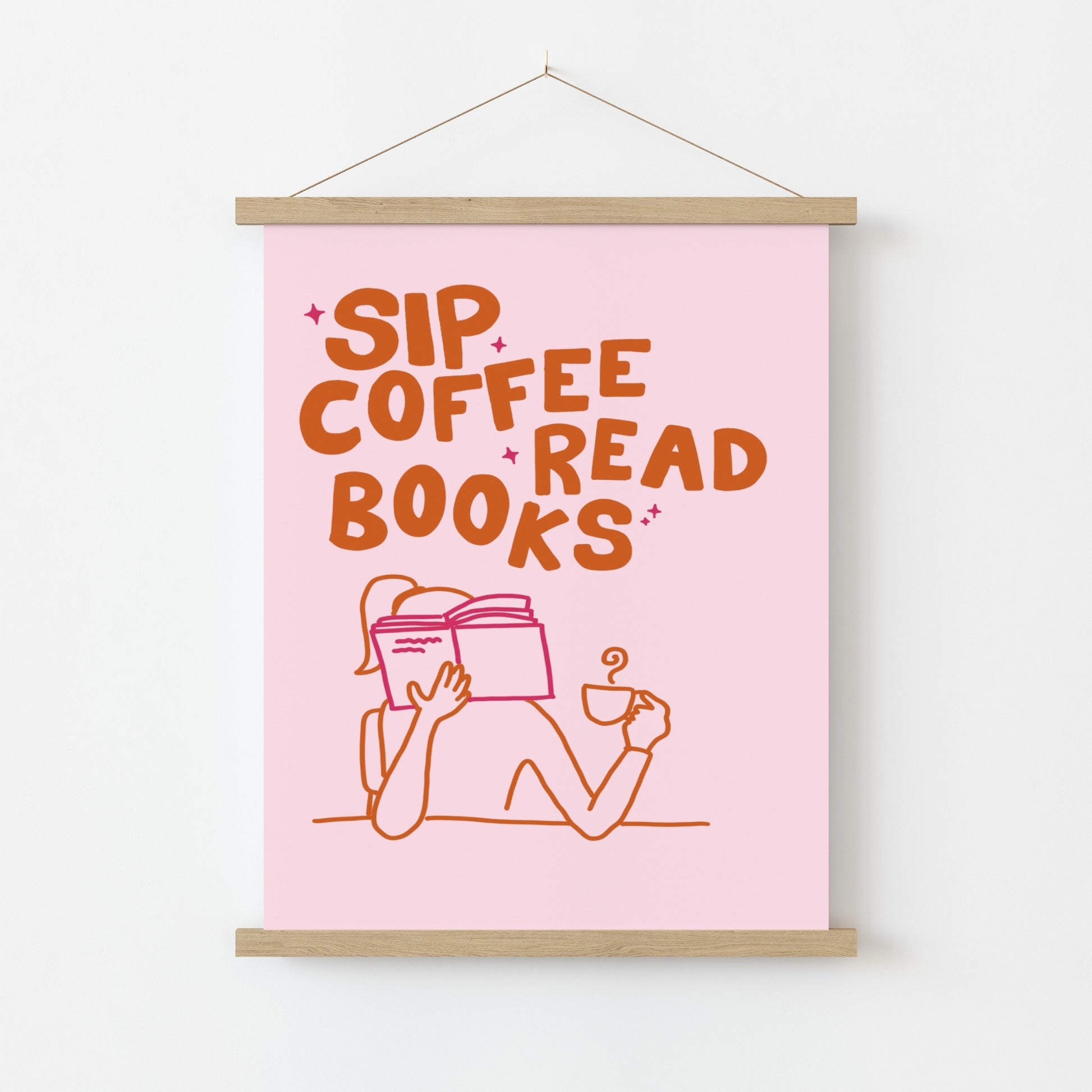 Sip Coffee Read Books Print – Cozy Reading Poster