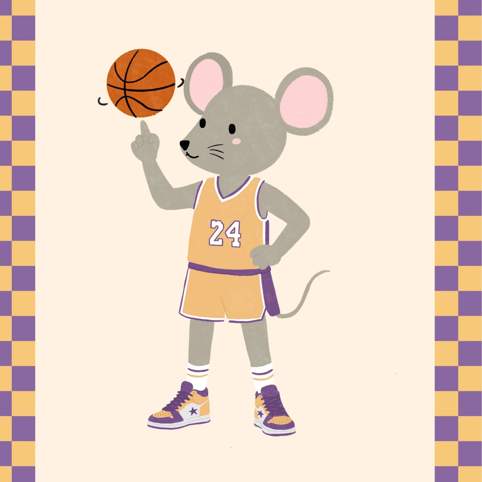 Basketball Mouse Nursery Print