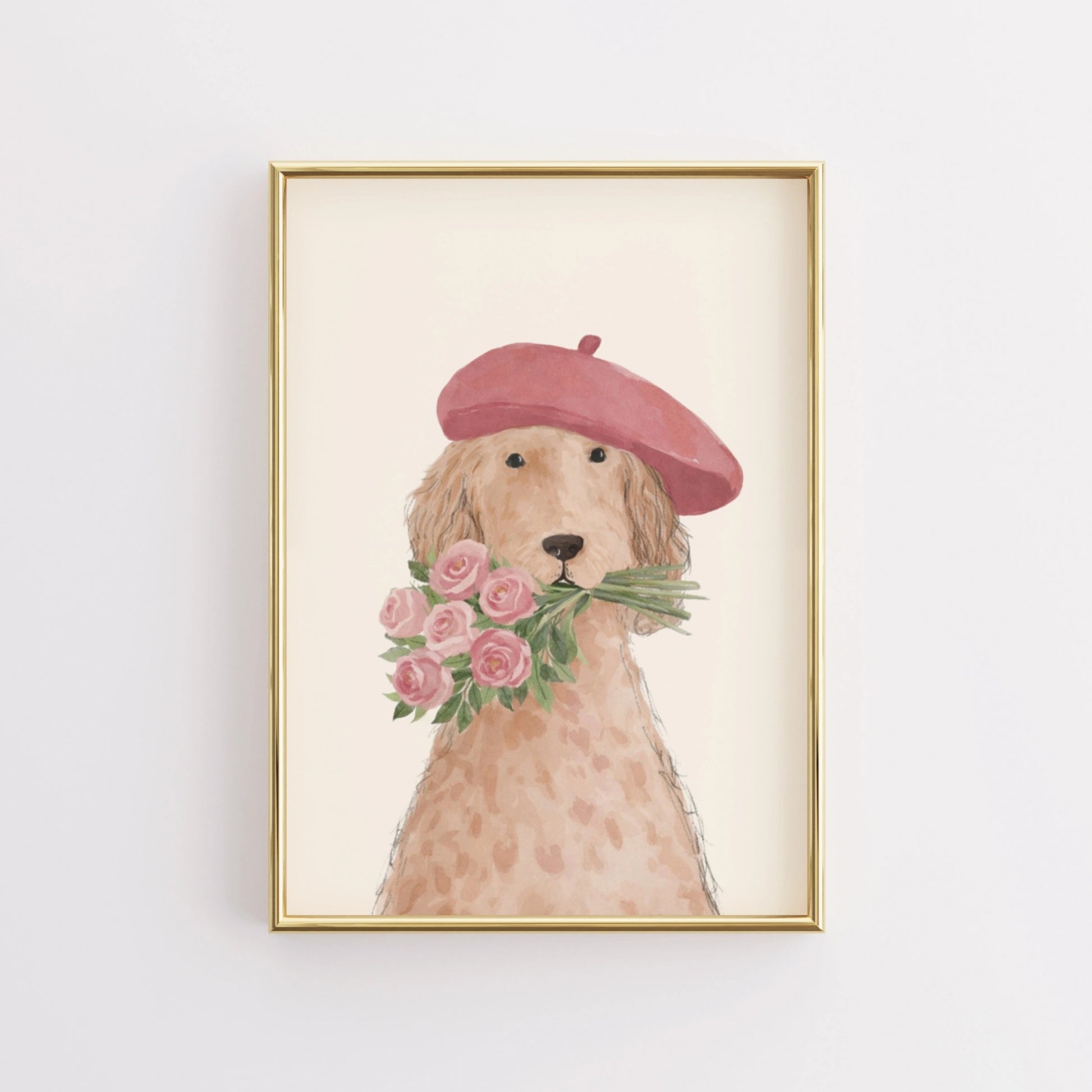 Parisian Dog Nursery Print, Girls Room Decor