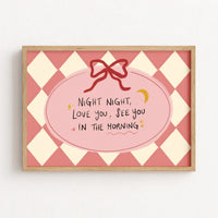 Night Night Love You Nursery Print