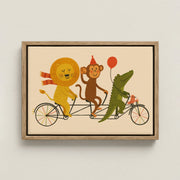 Animal Friends Bike Ride – Nursery & Kids Canvas Wall Art