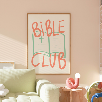 Bible Club Print – Cute Christian Wall Art