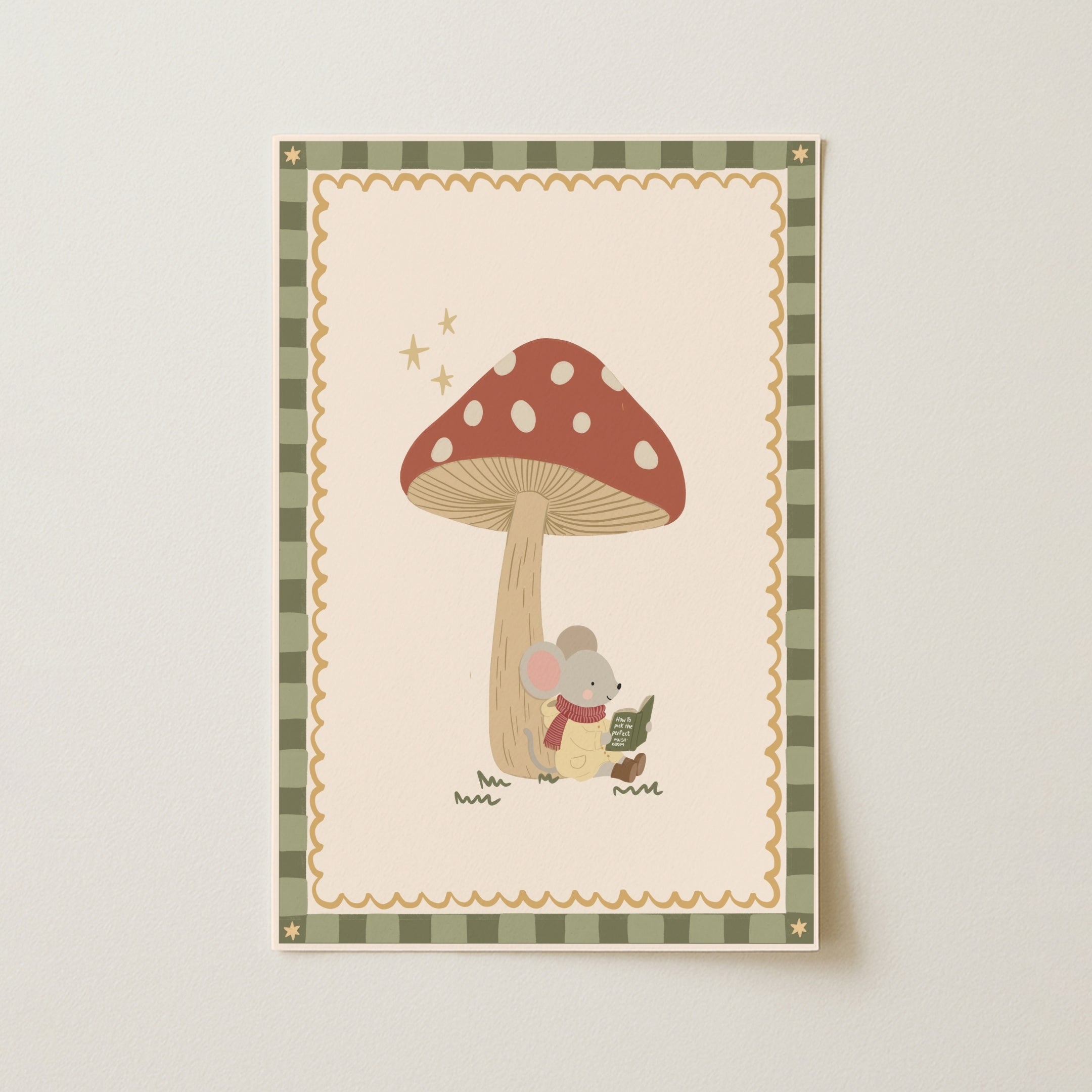 Little Mouse Under Mushroom – Nursery & Kids Wall Art