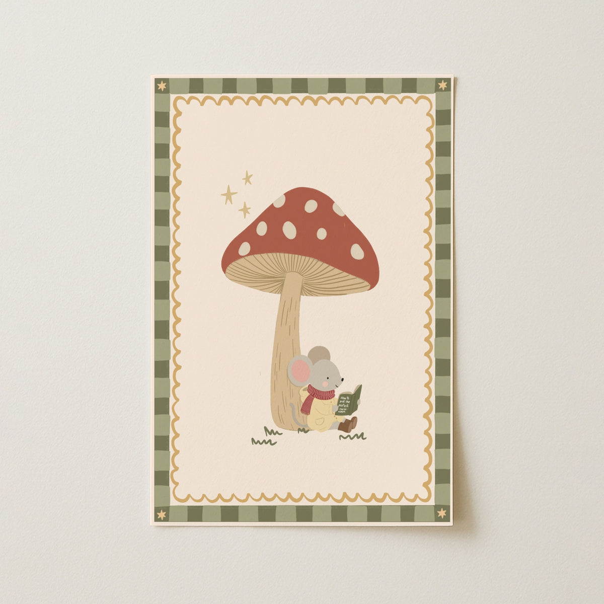 Little Mouse Under Mushroom – Nursery & Kids Wall Art