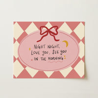 Night Night Love You Nursery Print