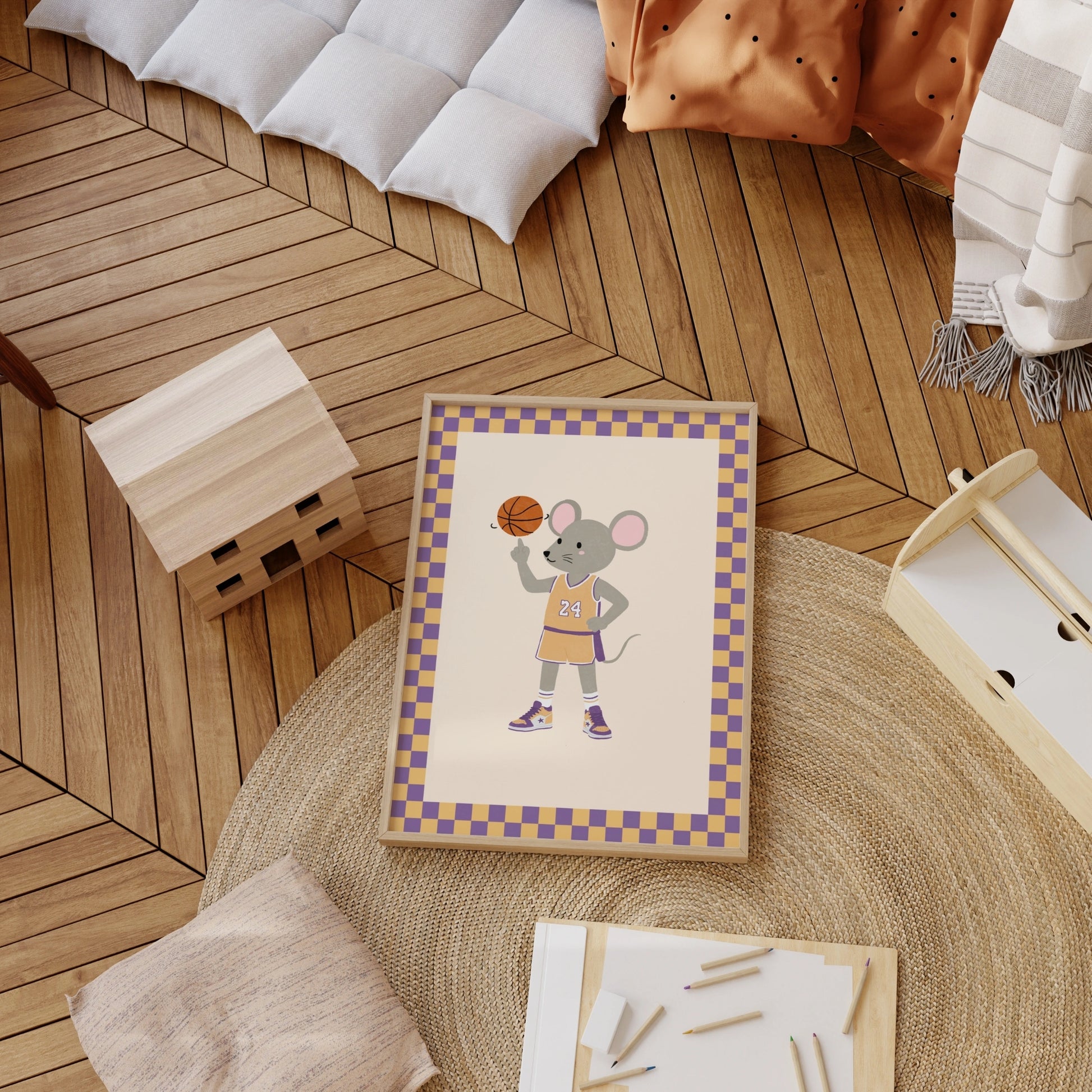 Basketball Mouse Nursery Print