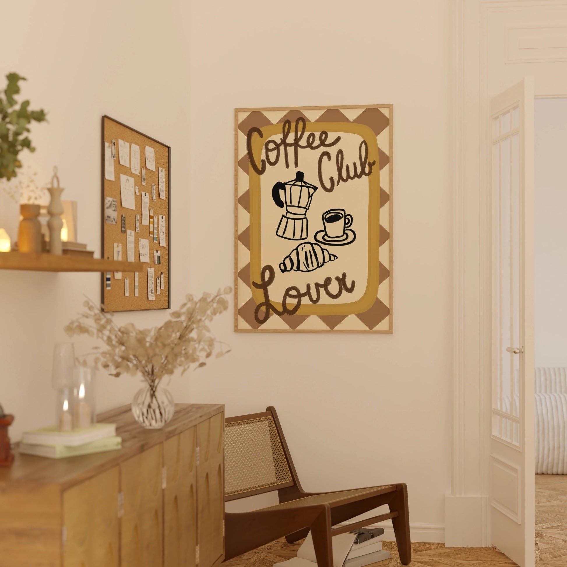 Decorazione murale per la tavola da pranzo italiana – Stampa di pasta, vino e cucina