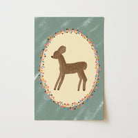 Lámina Vintage de Ciervo para Cuarto Infantil