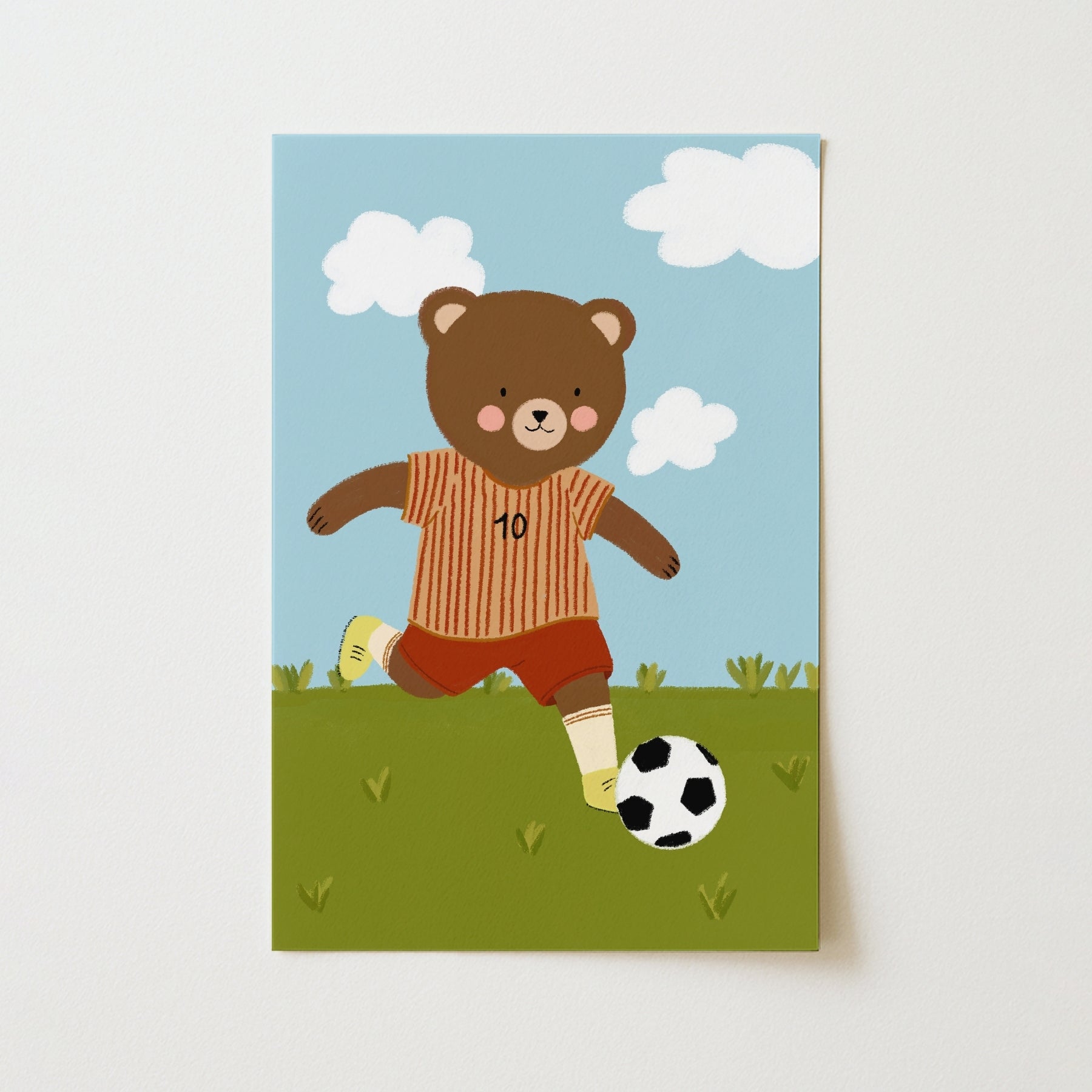 Soccer Bear Nursery Wall Art