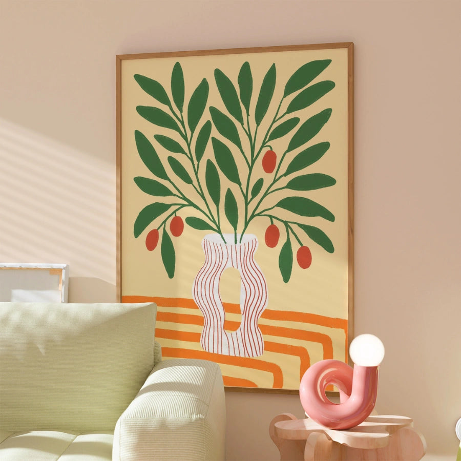 Olive Branch Boho Wall Art – Bohemian Aesthetic Print