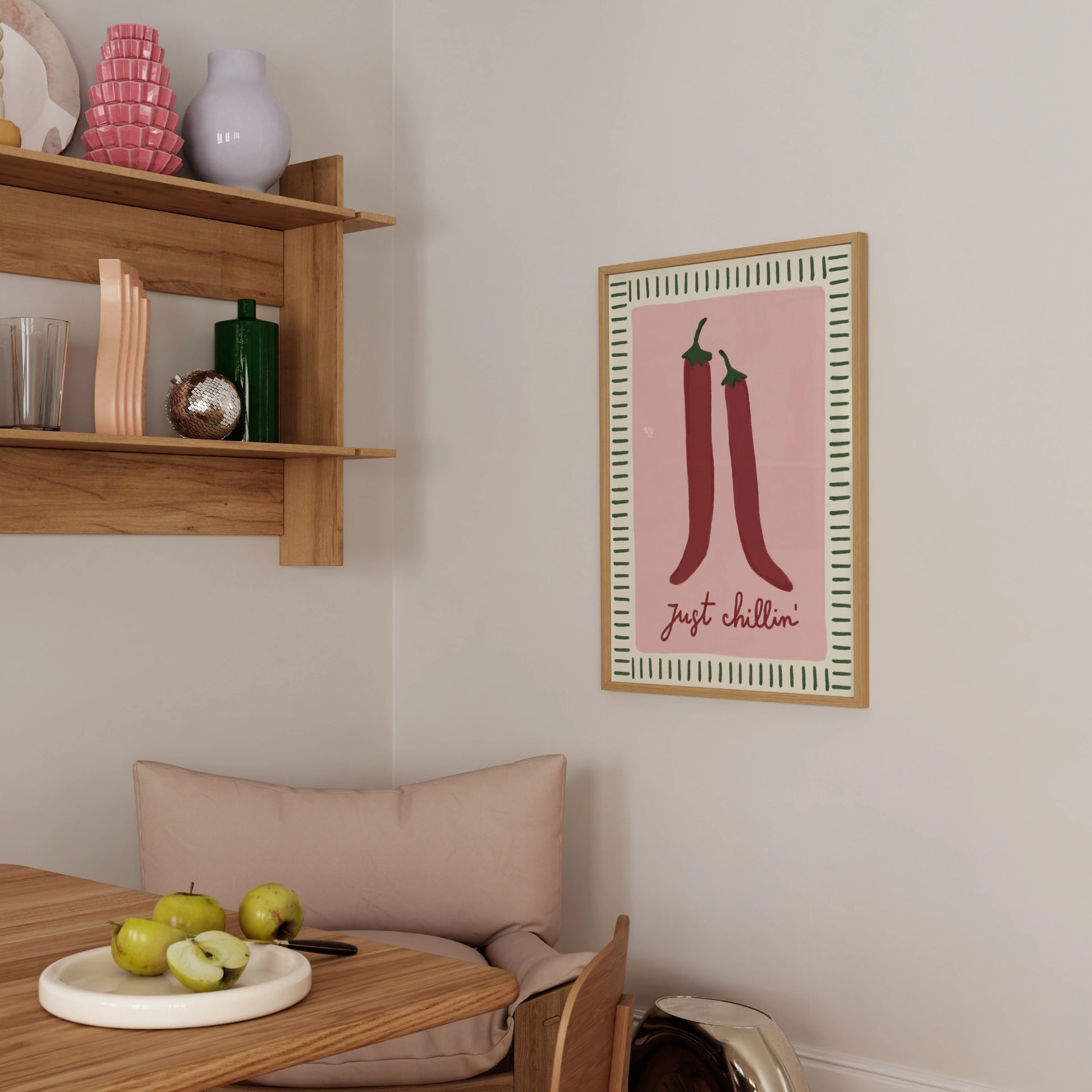 Decorazione murale per la tavola da pranzo italiana – Stampa di pasta, vino e cucina