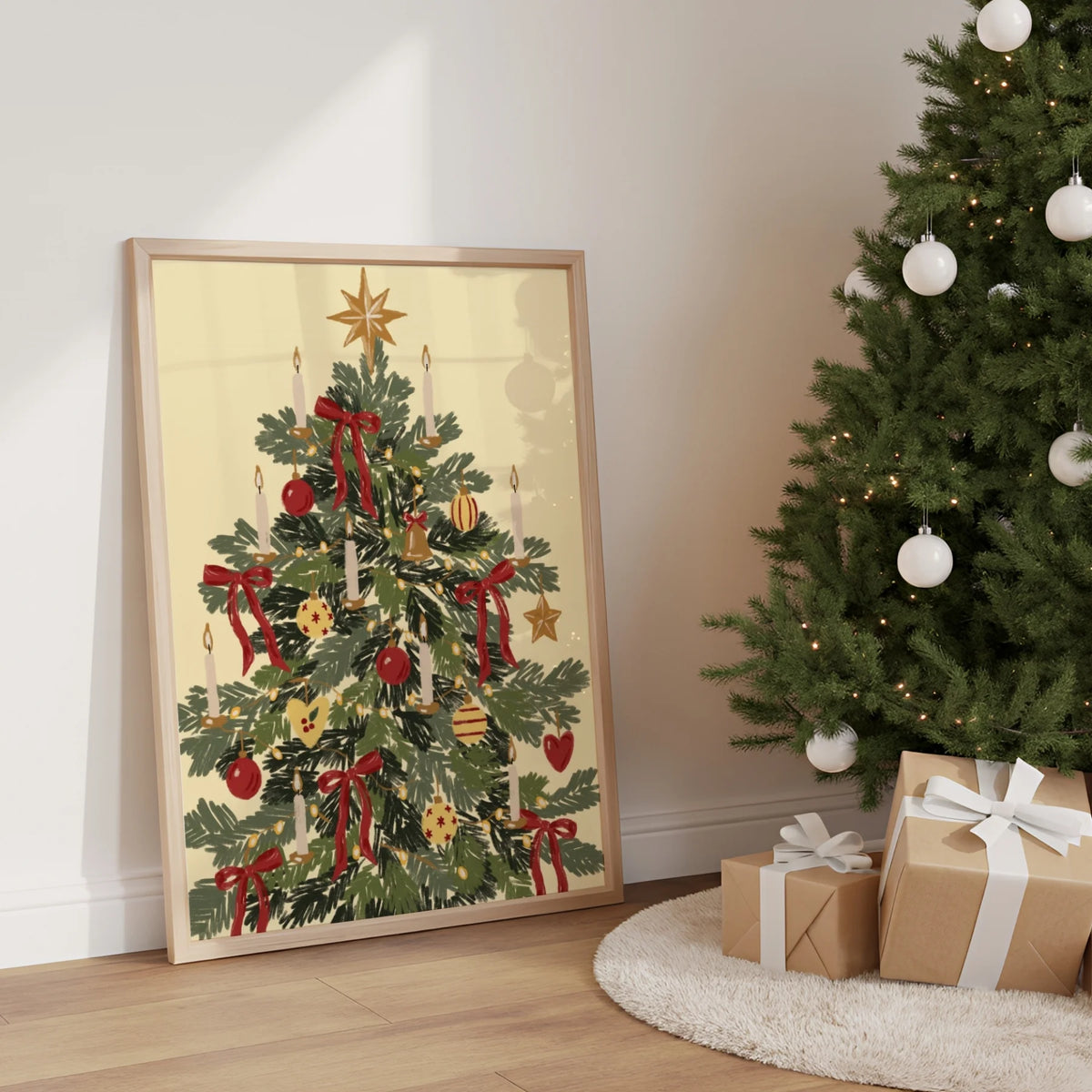 Christmas Tree with Vintage Ornaments – Póster de Navidad