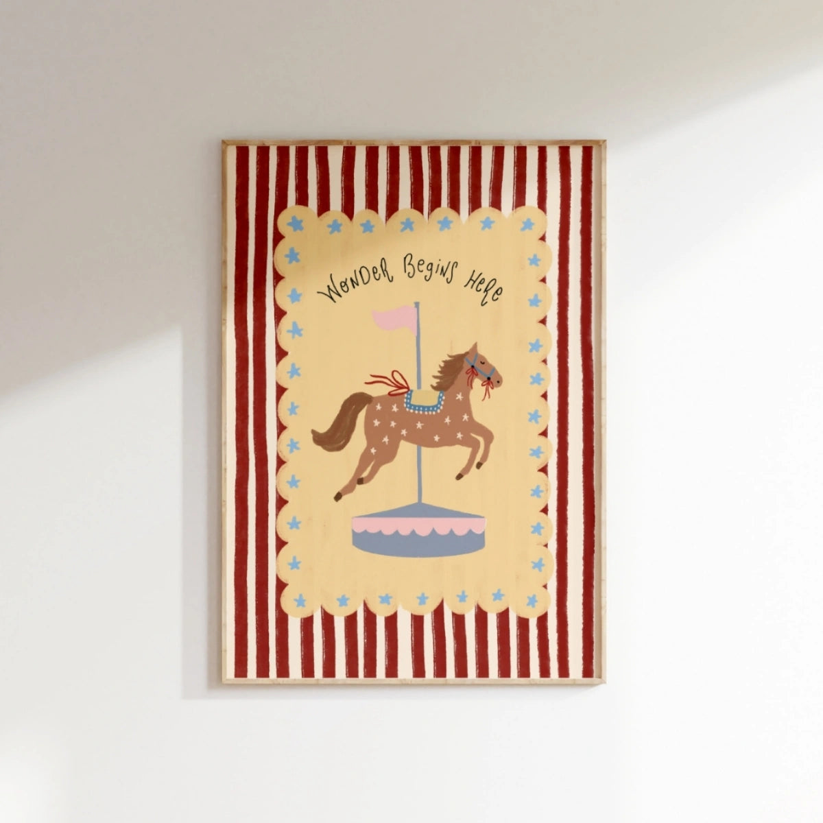 Wonder Begins Here Wall Art, Circus Nursery Decor