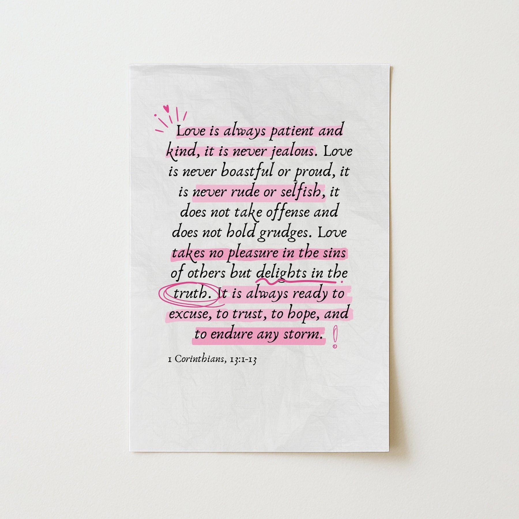 1 Corinthians 13 Wall Art – Bible Verse Print
