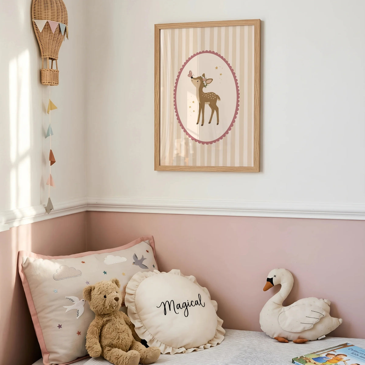 Floral Woodland Deer – Nursery & Kids Wall Art