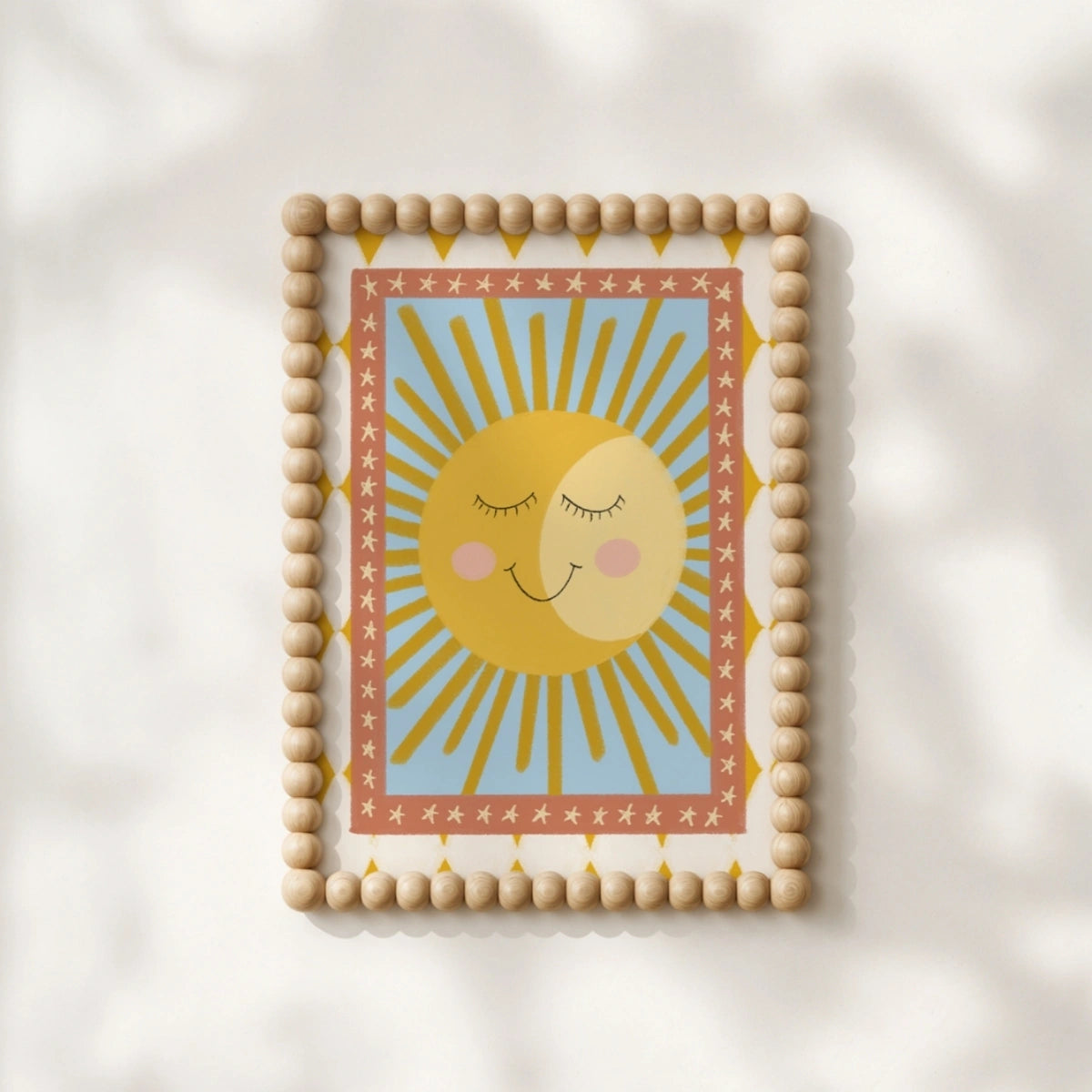 Whimsical Sun Nursery Wall Art, Colorful Kids Decor