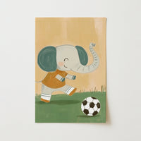 Lámina de Elefante Futbolista – Lámina de Fútbol para Cuarto Infantil