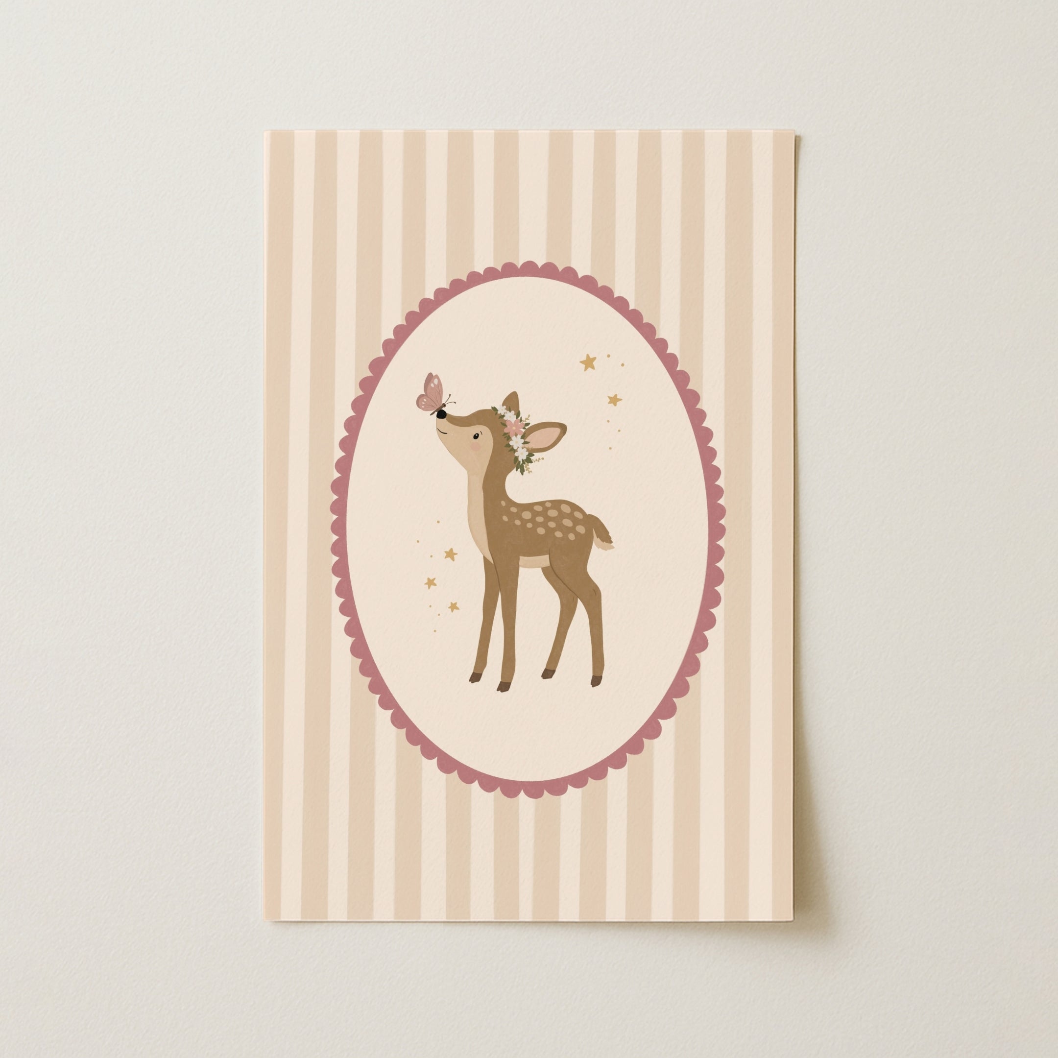 Floral Woodland Deer – Nursery & Kids Wall Art