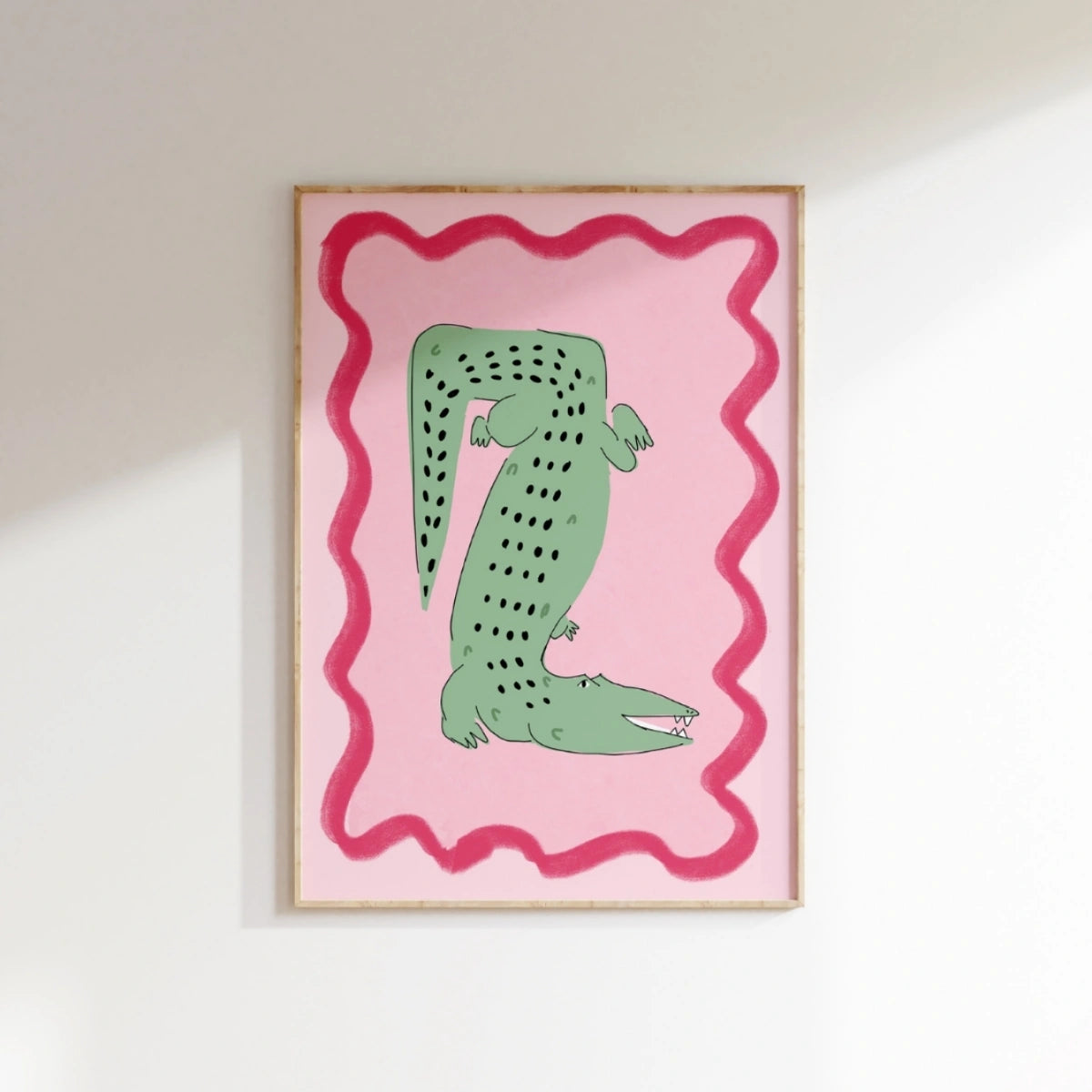 Crocodile Wall Art Print - Funny Tropical Animal Poster, Coastal Wall Decor