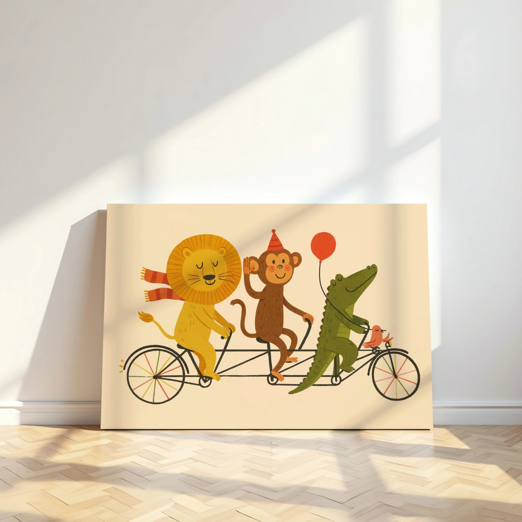 Animal Friends Bike Ride Canvas Print