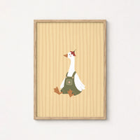 Little Goose in Green Overalls – Nursery & Kids Wall Art