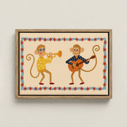 Musical Monkeys – Décoration murale sur toile pour chambre d’enfant et bébé