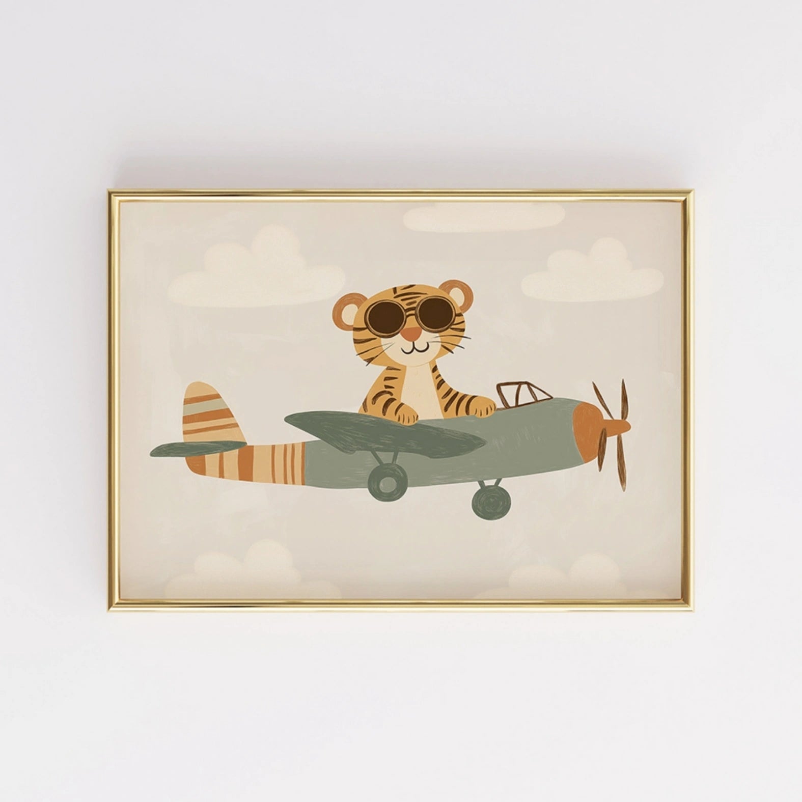 Tiger Pilot Nursery Print