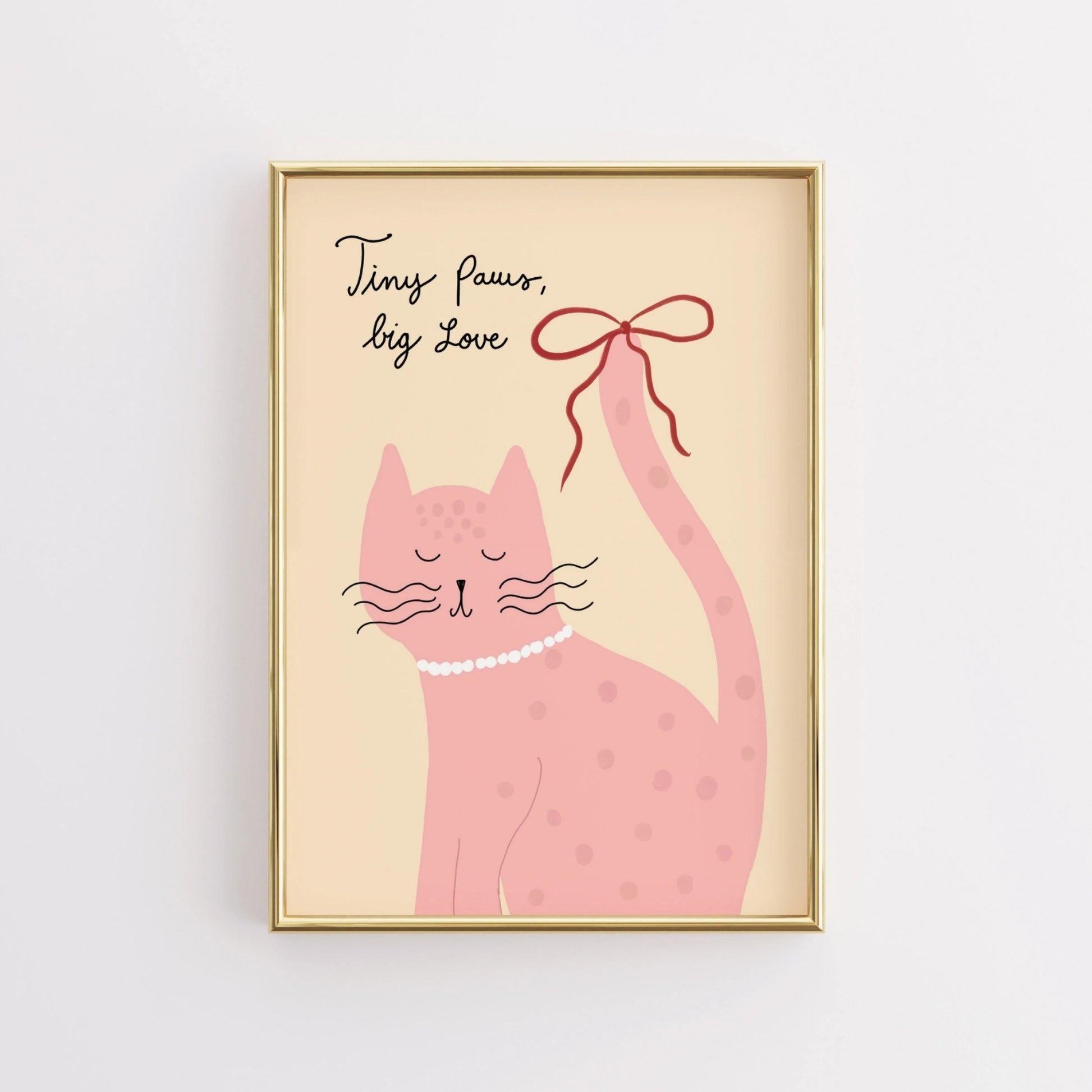 Affiche pour chambre d'enfant Chat Rose