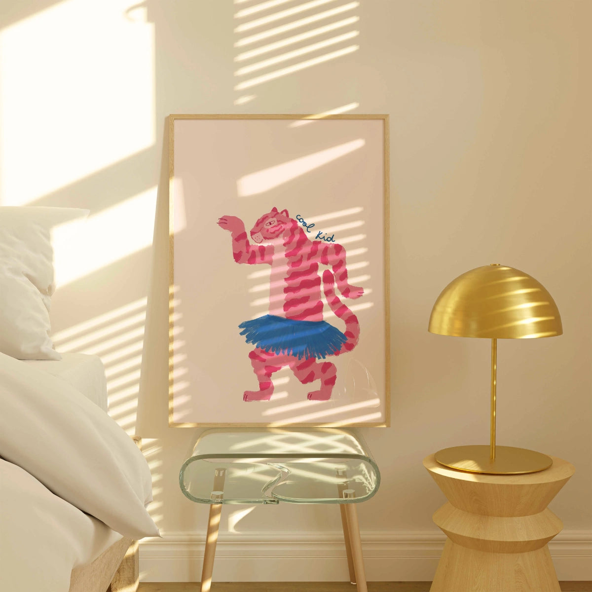 Cool Kid Tiger Wall Art – Funny Maximalist Print