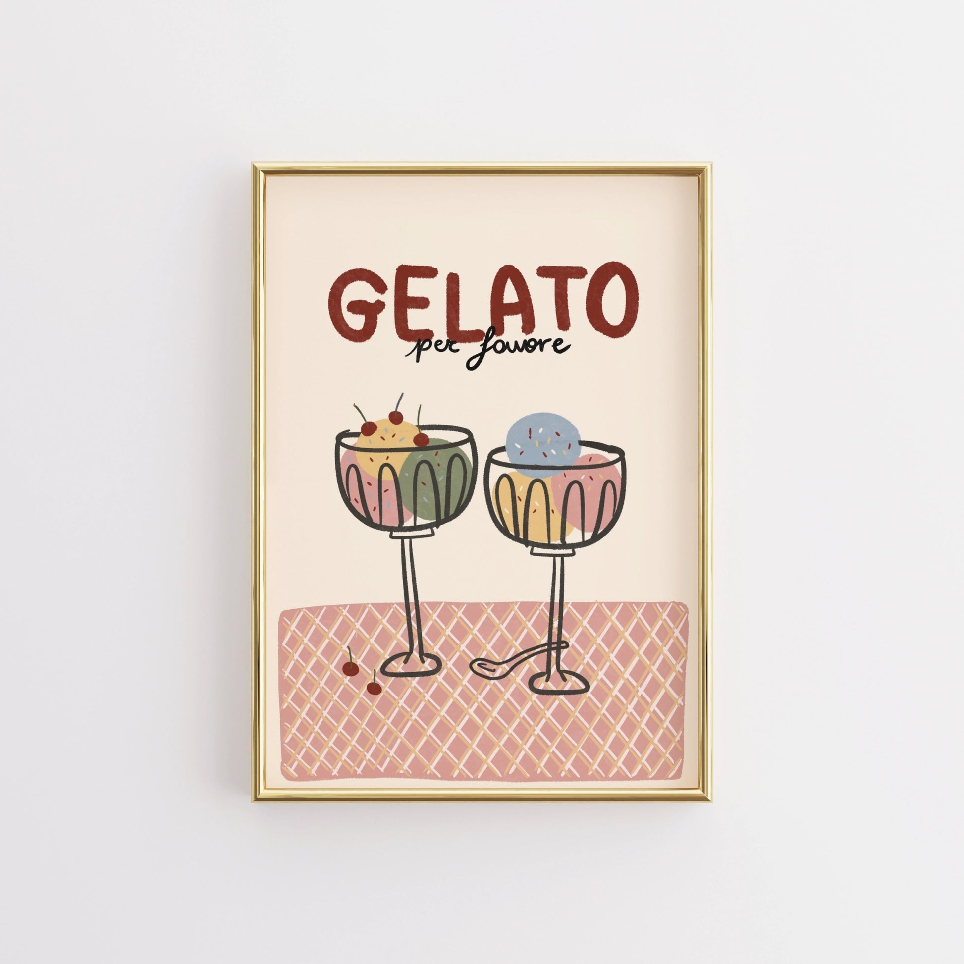 Decorazione illustrata con gelato