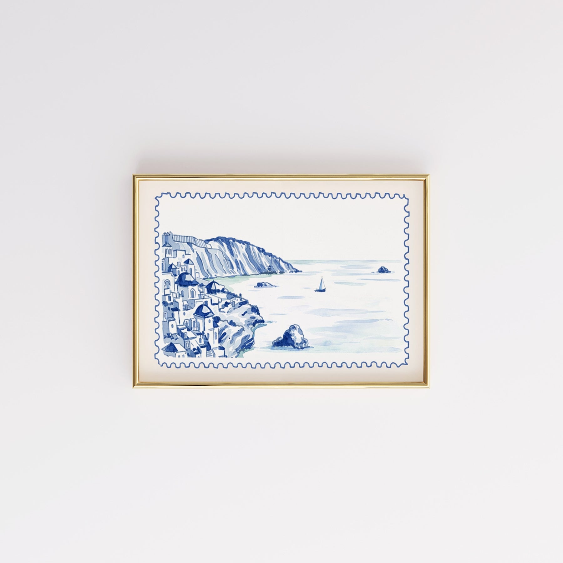 Arte murale del villaggio costiero mediterraneo