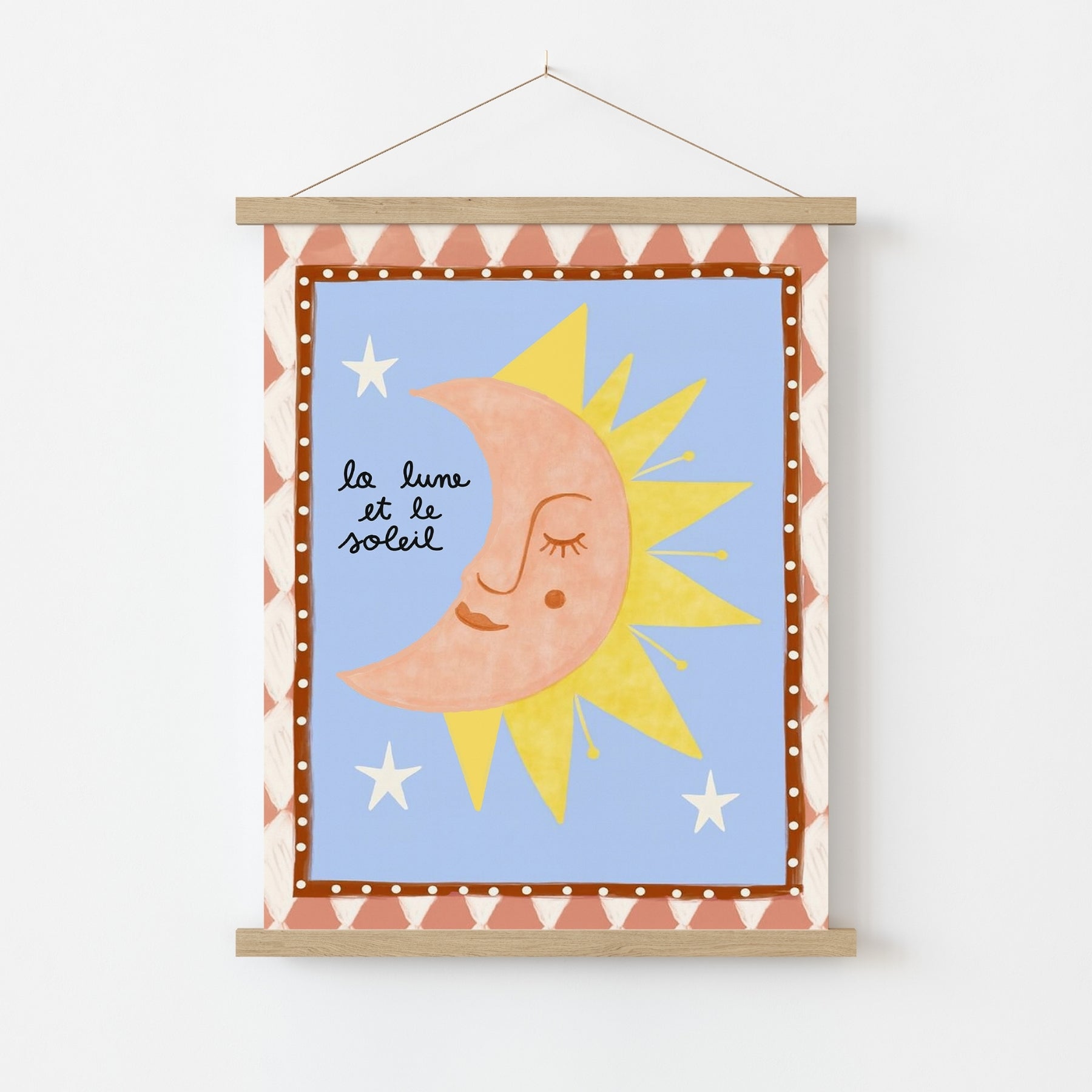 La Lune et le Soleil Nursery Print - Sun and Moon Wall Art
