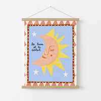 La Lune et le Soleil Nursery Print - Sun and Moon Wall Art