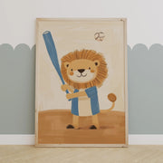 Baseball Lion – Nursery & kids wall art