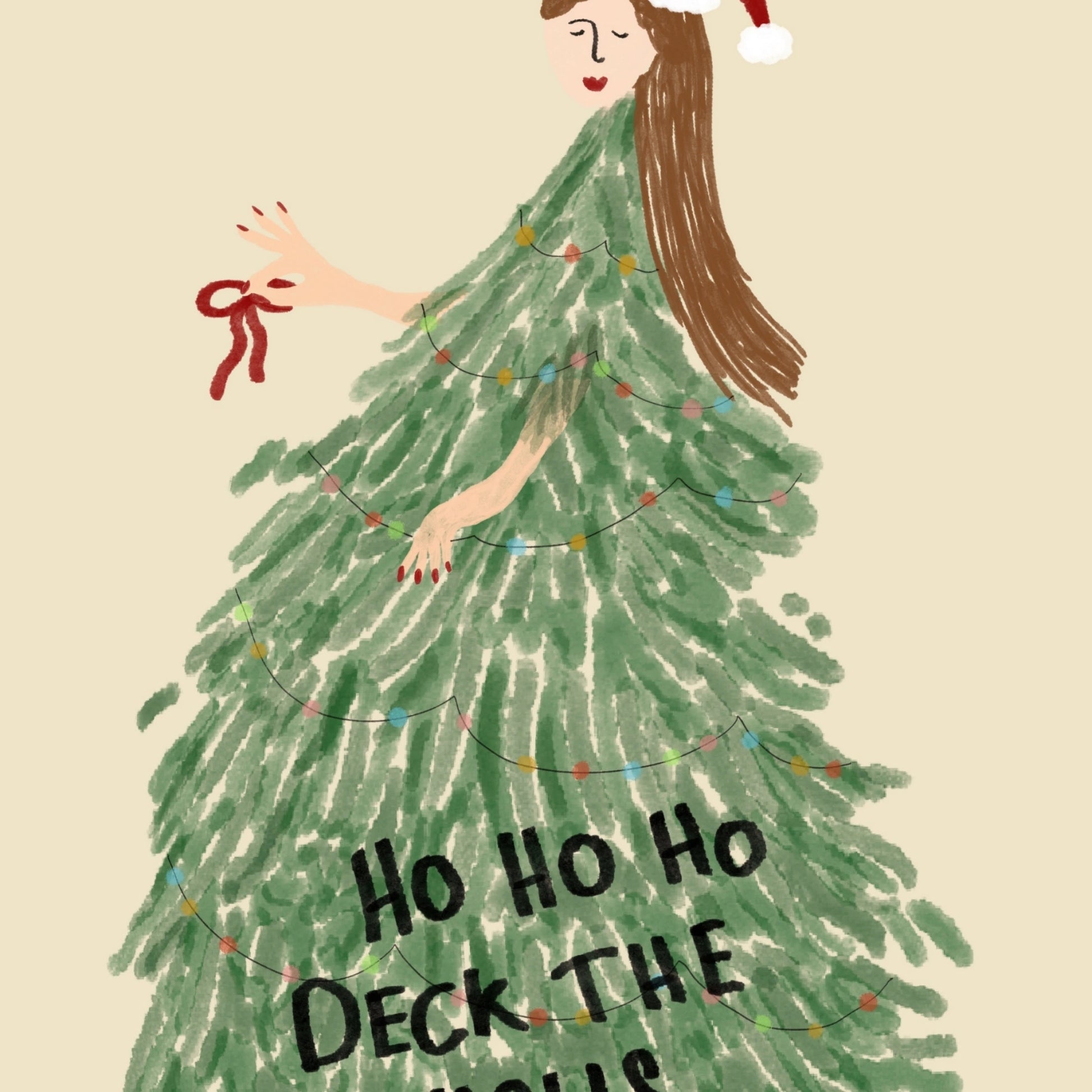 Holiday Tree Dress Christmas Wall Art