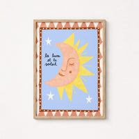 La Lune et le Soleil Nursery Print - Sun and Moon Wall Art