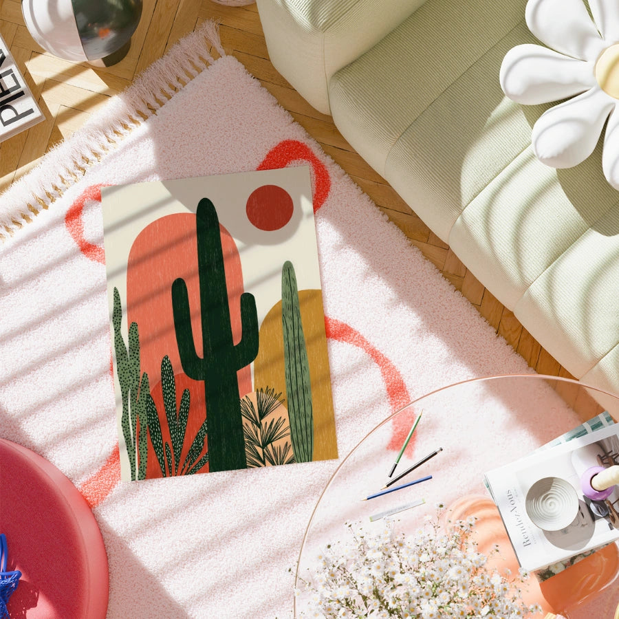 Cactus Desert Wall Art – Minimal Boho Southwest Print