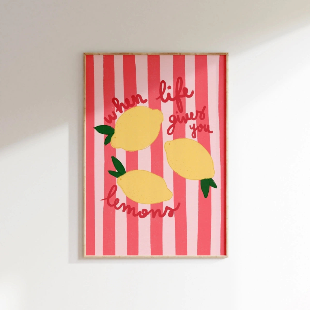 Lemon Quote Print – Bright Pop Wall Art, Coastal Wall Decor