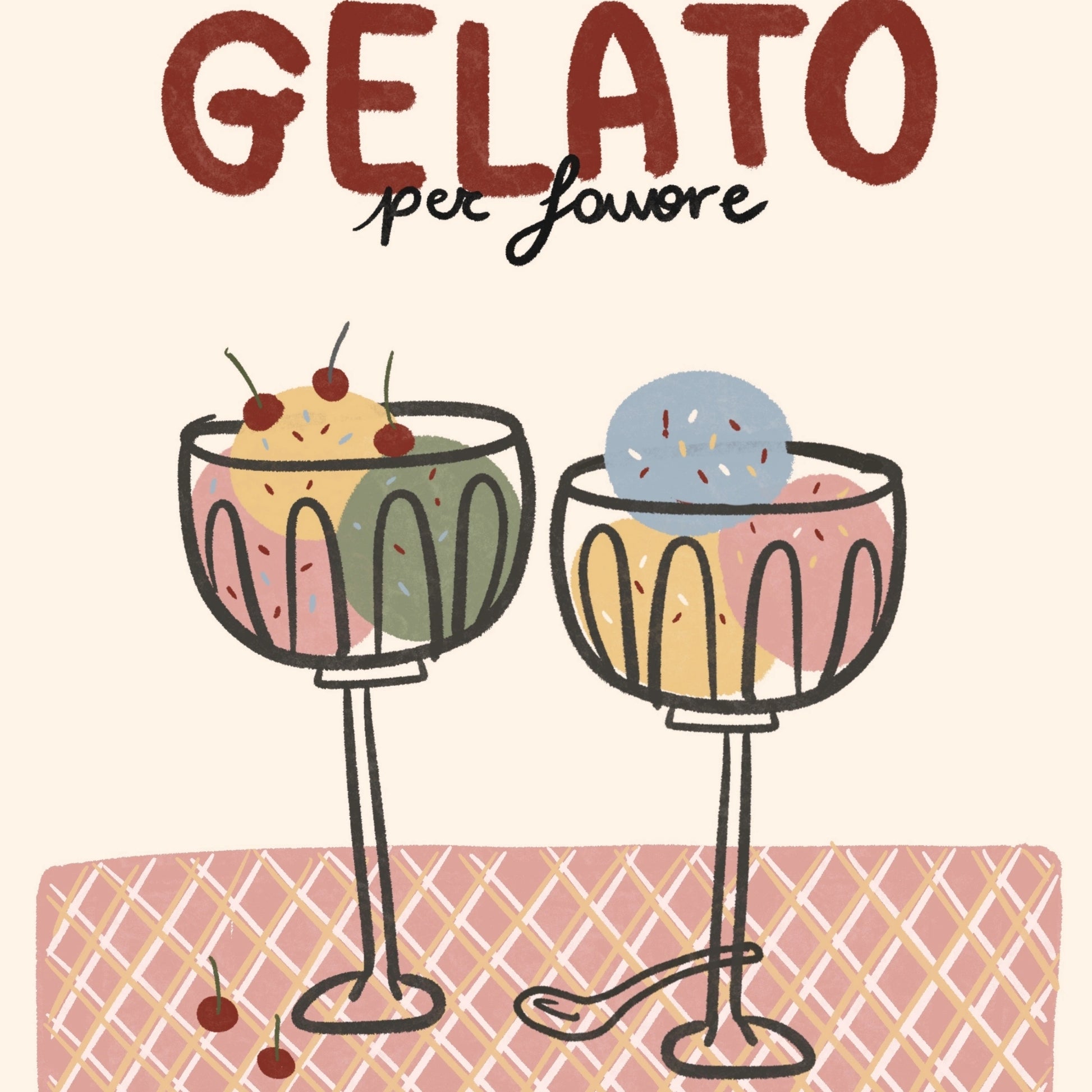 Decorazione illustrata con gelato