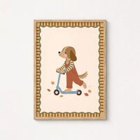 Puppy on Scooter – Nursery & Kids Wall Art