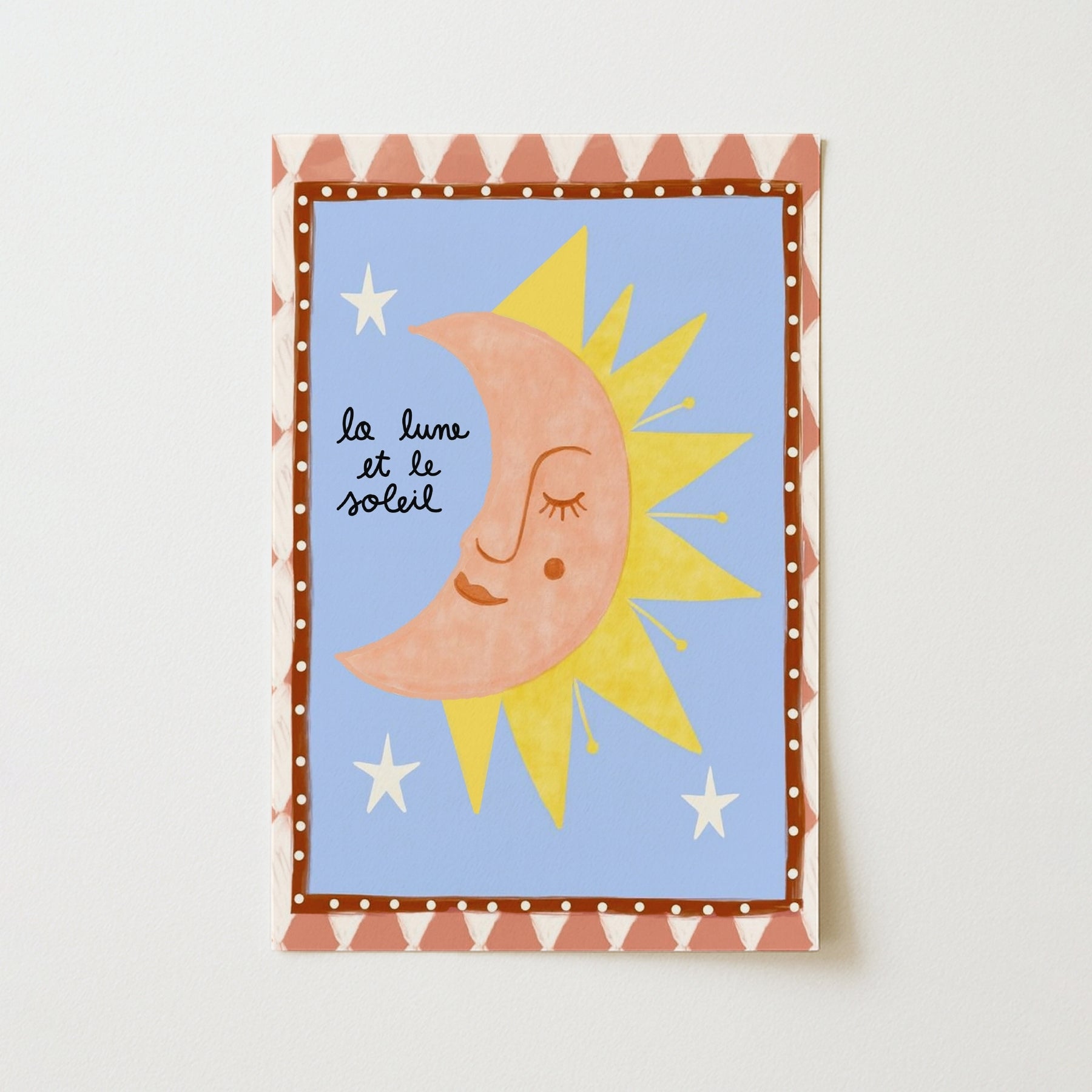La Lune et le Soleil Nursery Print - Sun and Moon Wall Art