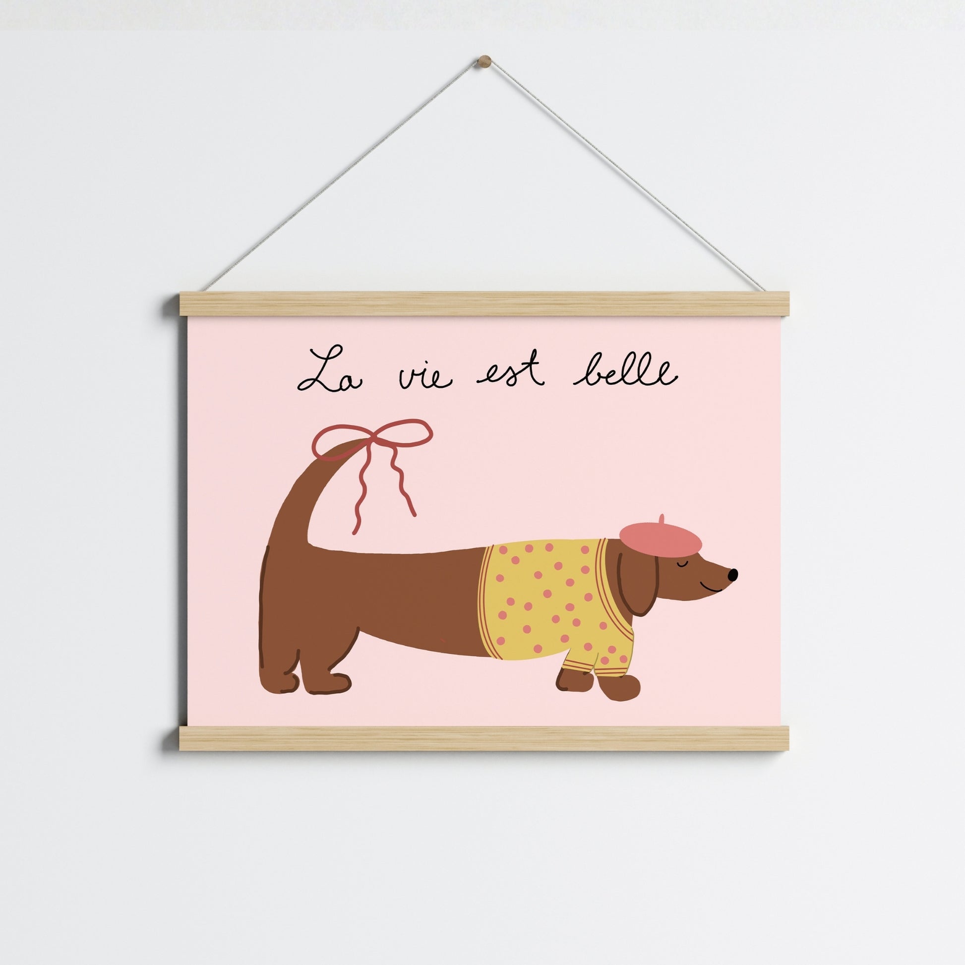 French Dog Wall Art, Girls Room Decor