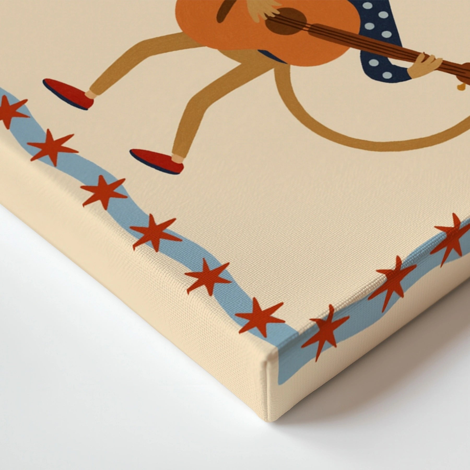 Stampa su tela per cameretta dei bambini con scimmiette musicali 