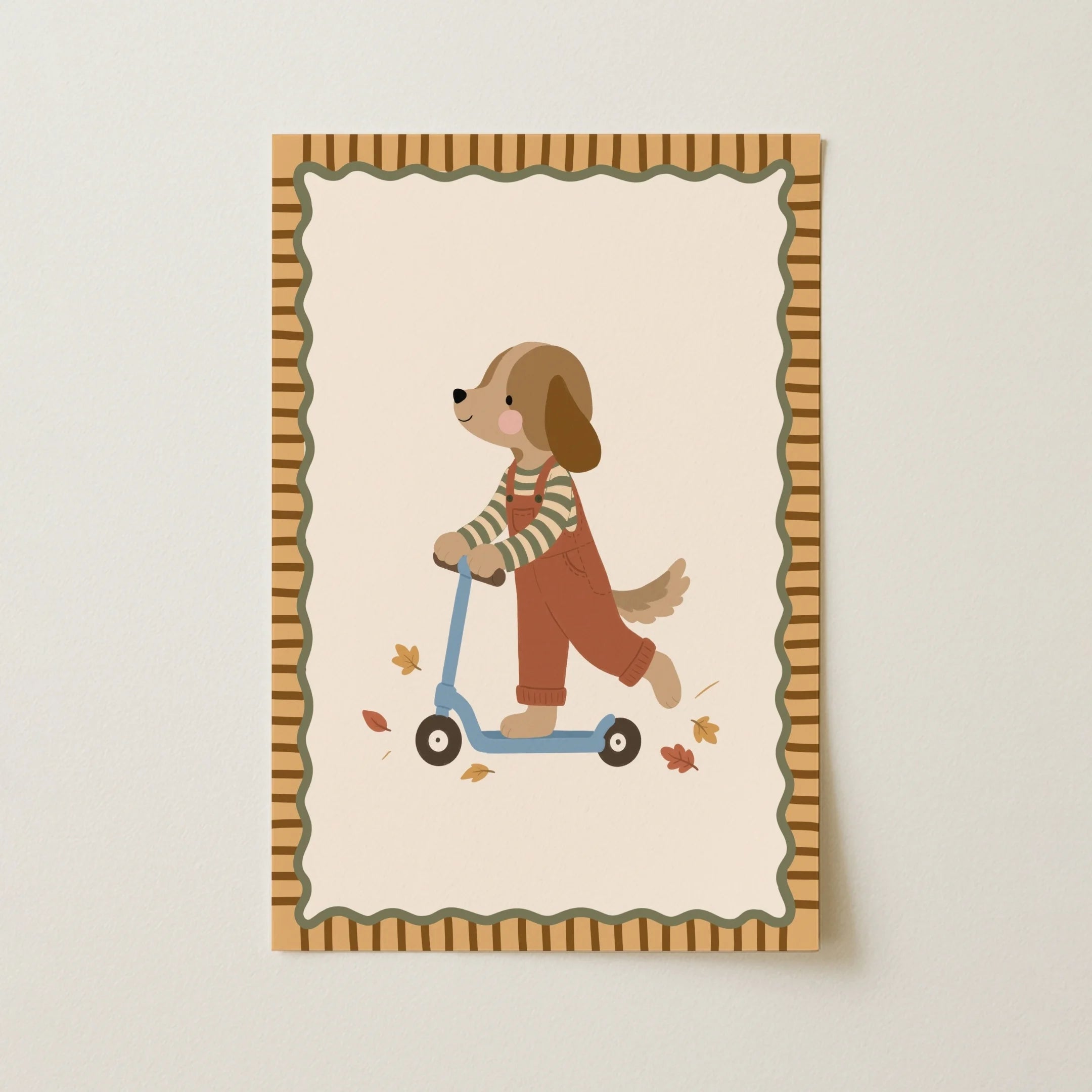 Puppy on Scooter – Nursery & Kids Wall Art