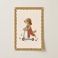 Puppy on Scooter – Nursery & Kids Wall Art