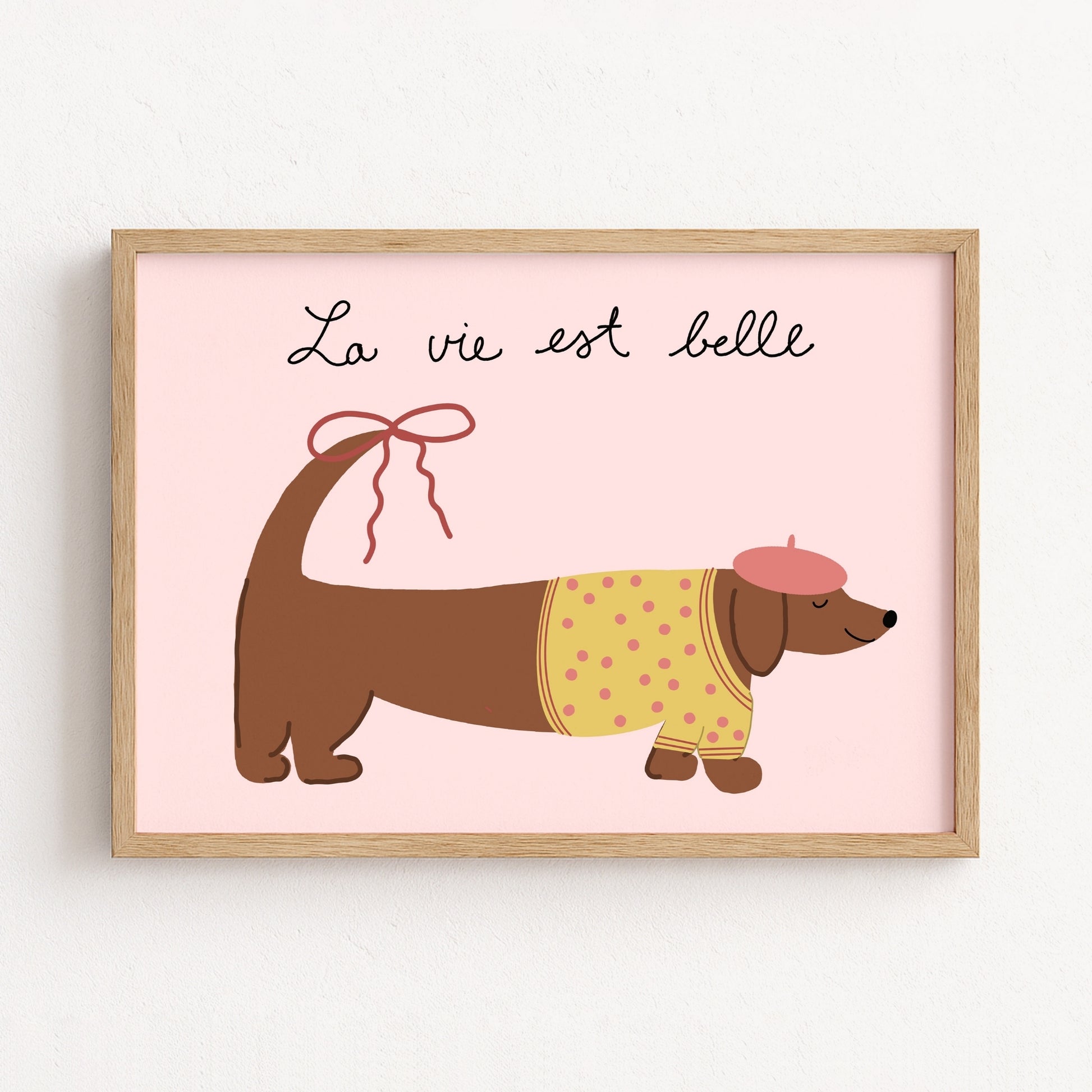 French Dog Wall Art, Girls Room Decor